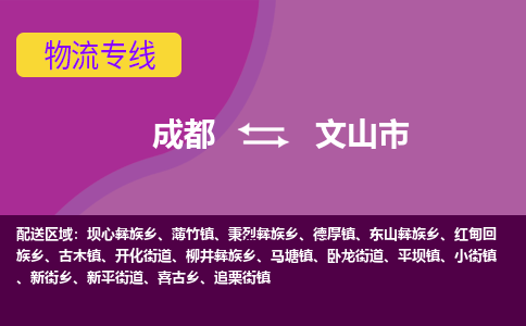 成都到文山市物流公司_成都到文山市物流专线